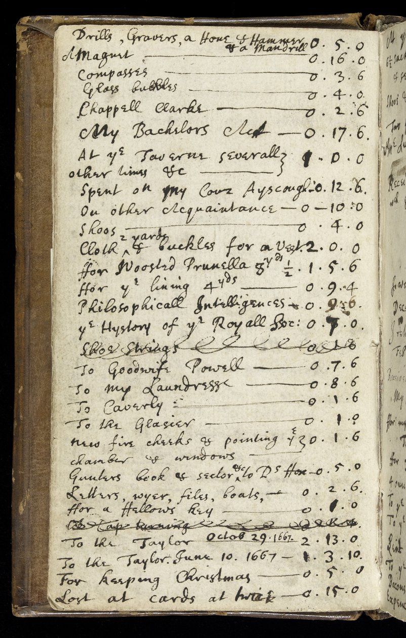 Ms 1-1936 f.6v Pagina uit een notitieboek, c.1665-68 door Isaac Newton
