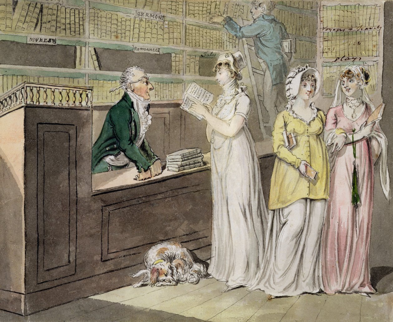 De circulerende bibliotheek door Isaac Robert Cruikshank