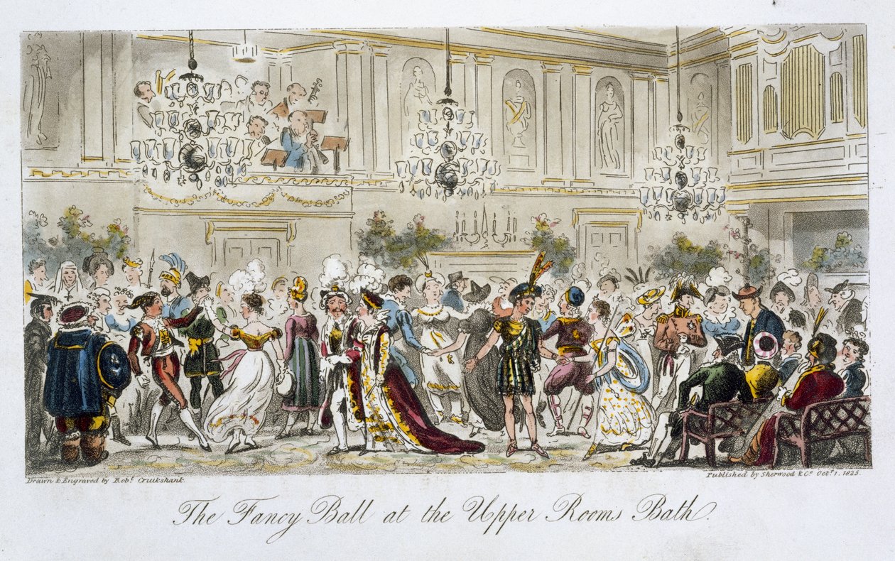 Het Bal Masqué in de Upper Rooms, Bath, uit 