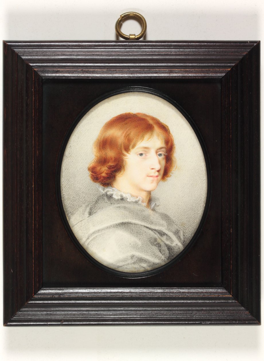 Een jonge heer traditioneel geïdentificeerd als Isaac Oliver de Jongere, de zoon van de schilder (aquarel op perkament) door Isaac (attr. to) Oliver
