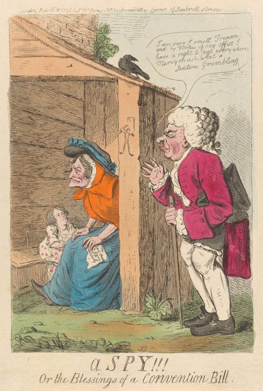 Ein Spion!!! oder die Segnungen eines Konventionsgesetzes door Isaac Cruikshank