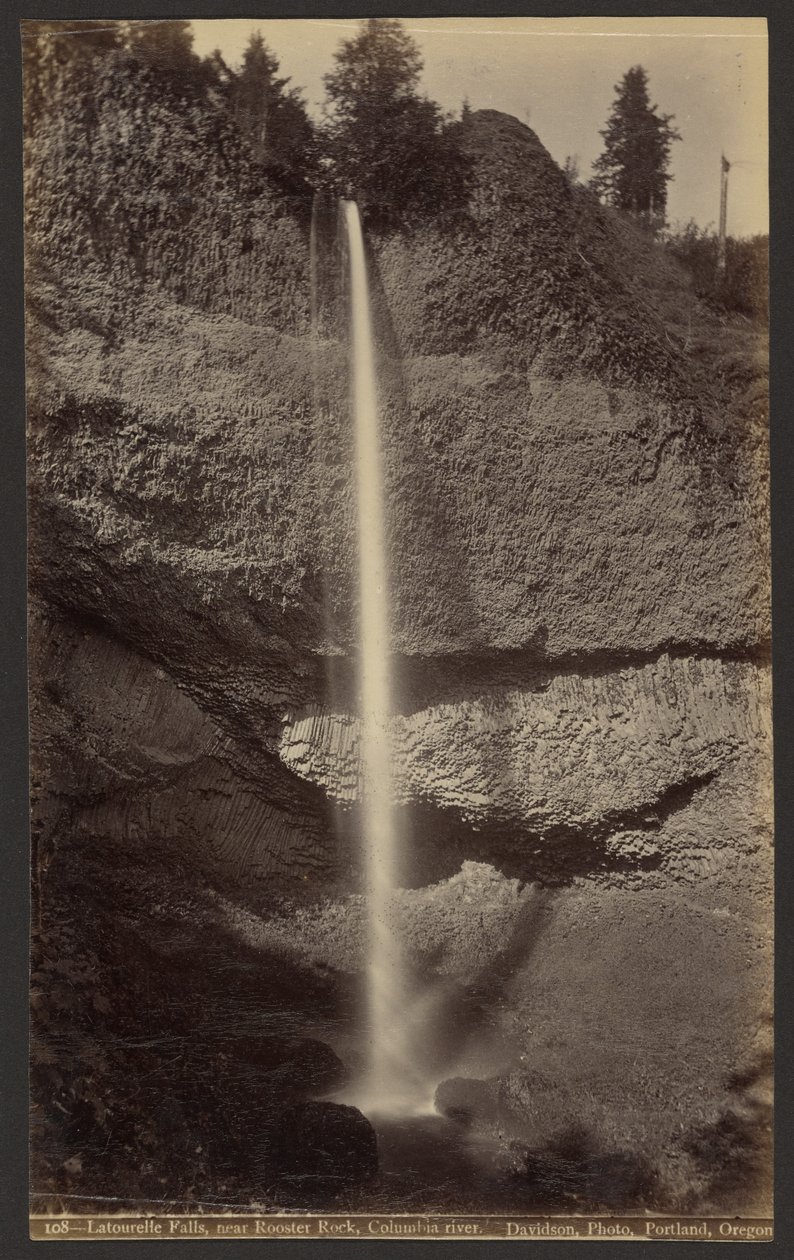 Latourelle watervallen, bij Rooster Rock, Columbia-rivier door Isaac Grundy Davidson