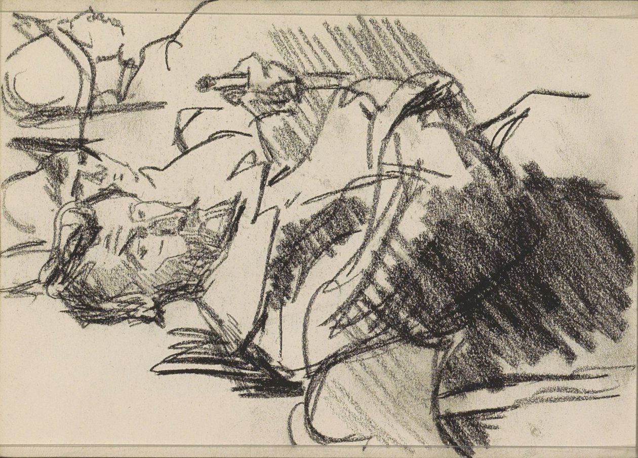 Man met baard en twee mannen in wapenrusting door Isaac Israels