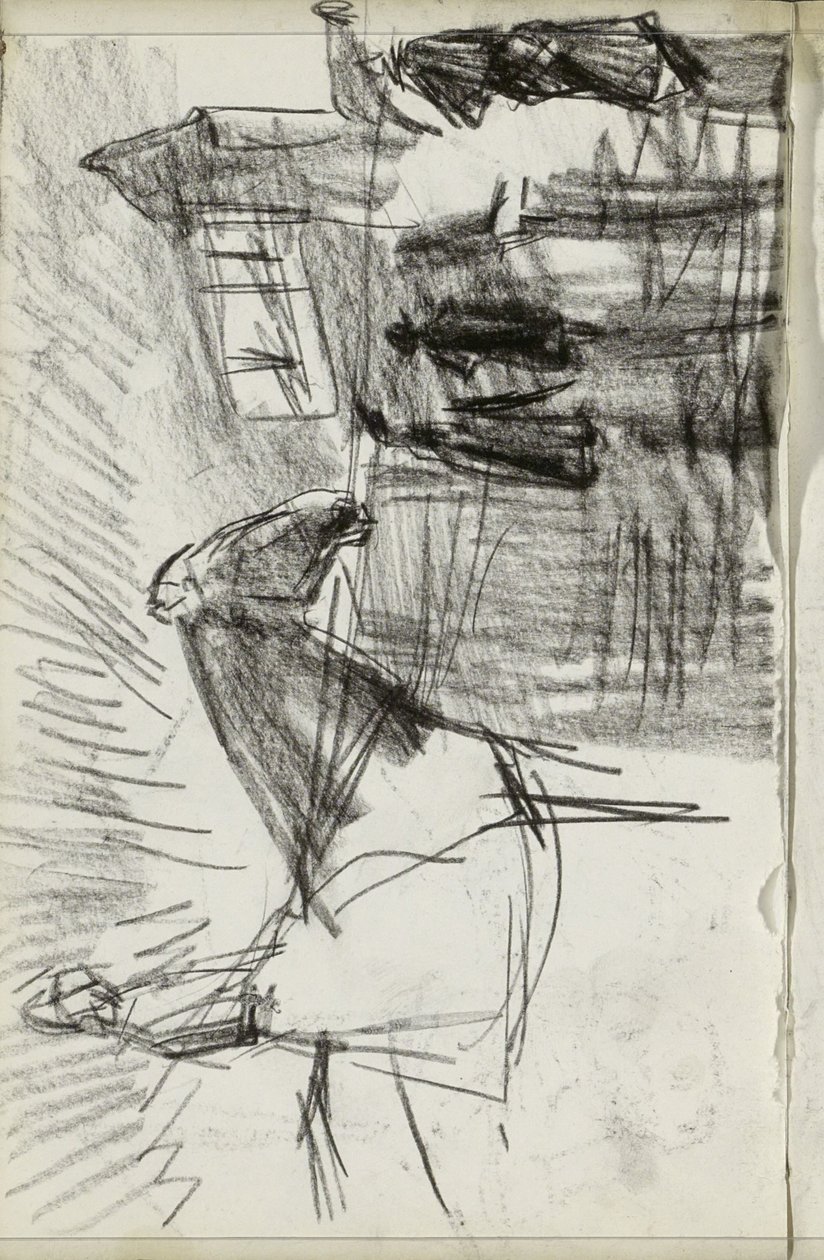 Ruiter en figuren op straat door Isaac Israels