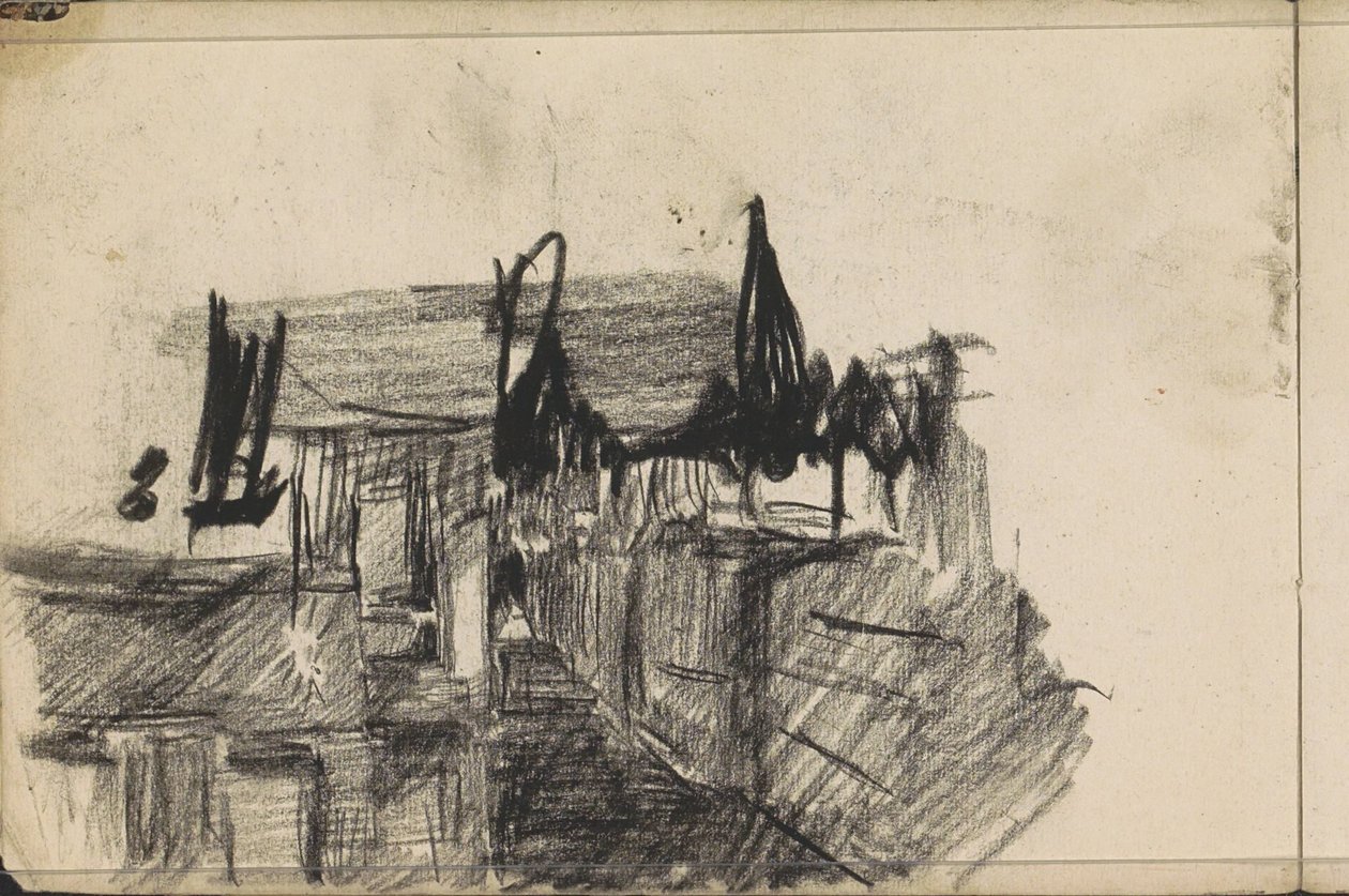 Straatgezicht met figuren door Isaac Israels