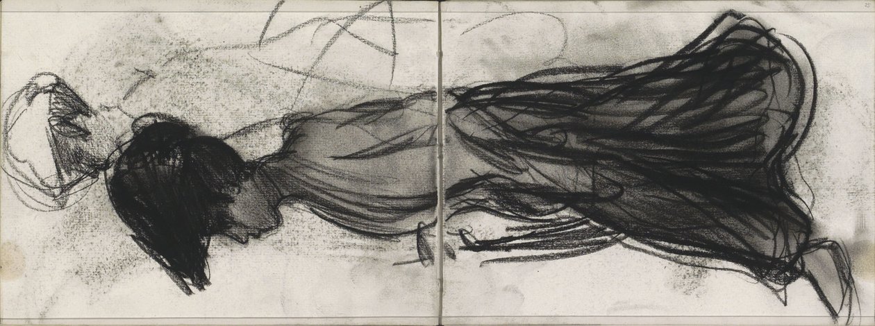 Twee studies van een vrouw met hoed, in profiel door Isaac Israels