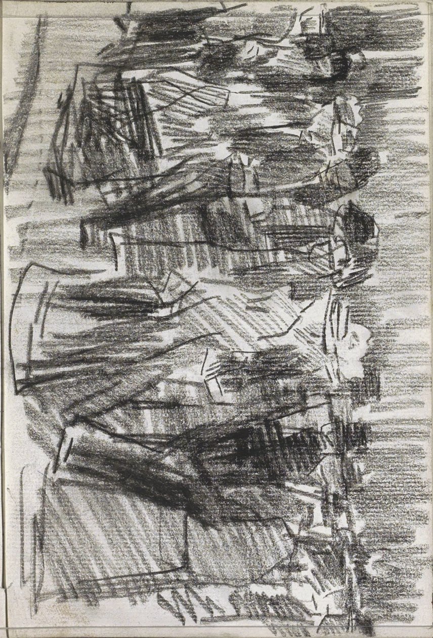 Vrouwen en mannen op straat door Isaac Israels