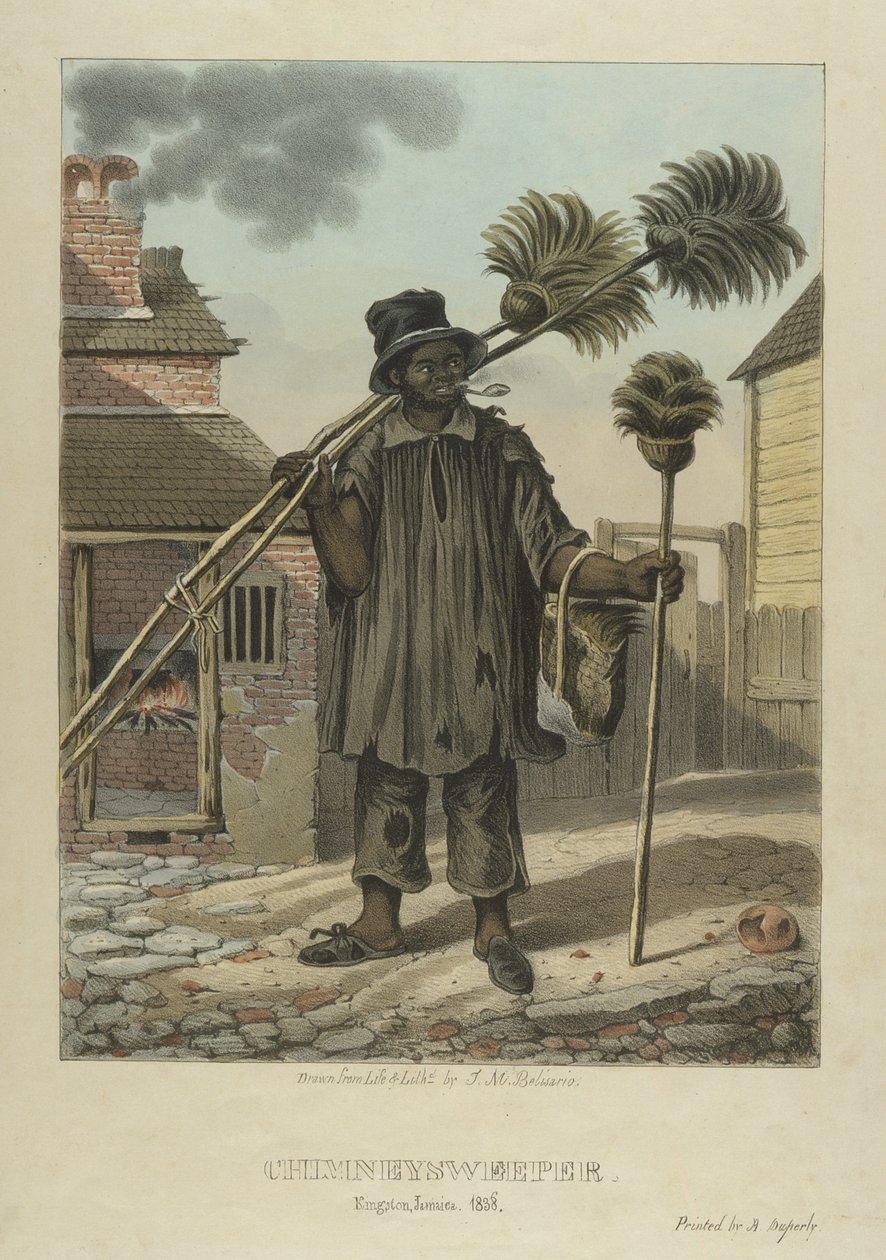 Schoorsteenveger, plaat 11 uit Schetsen van karakter..., 1838 door Isaac Mendes Belisario