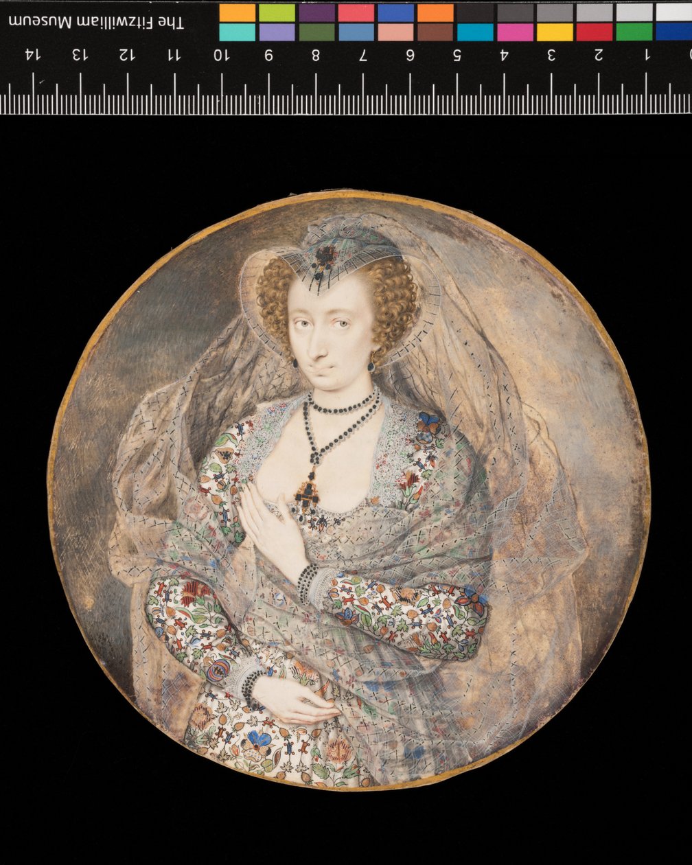 Miniatuur. Onbekende dame. Lucy Harington, gravin van Bedford (voormalige titel), ca. 1605 (aquarel  bodycolor op kaart) door Isaac Oliver