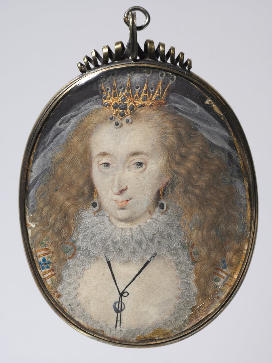 Portret van Lucy Russell, gravin van Bedford, née Harrington, c. 1608-1616 door Isaac Oliver