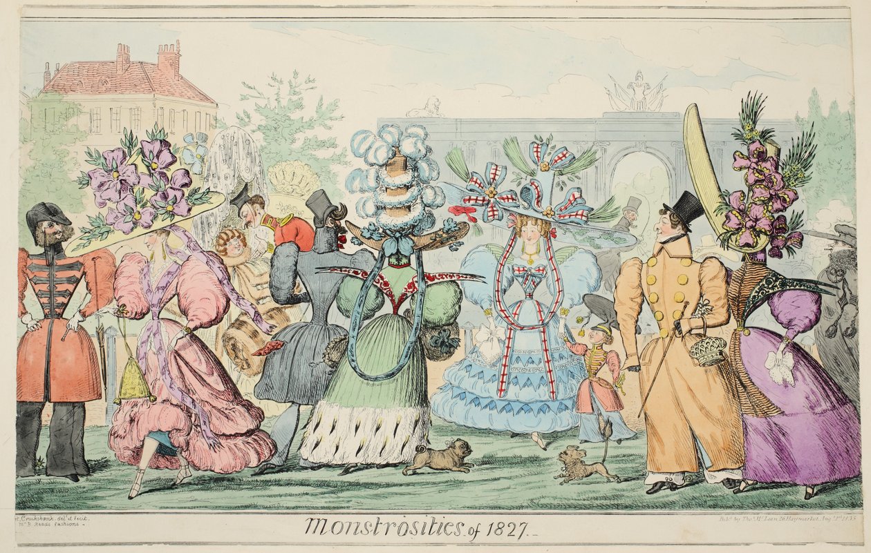 Monstrositeiten van 1827, gepubliceerd 1835 door Isaac Robert Cruikshank