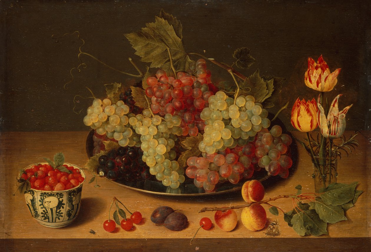 Stilleven met fruit en bloemen door Isaac Soreau