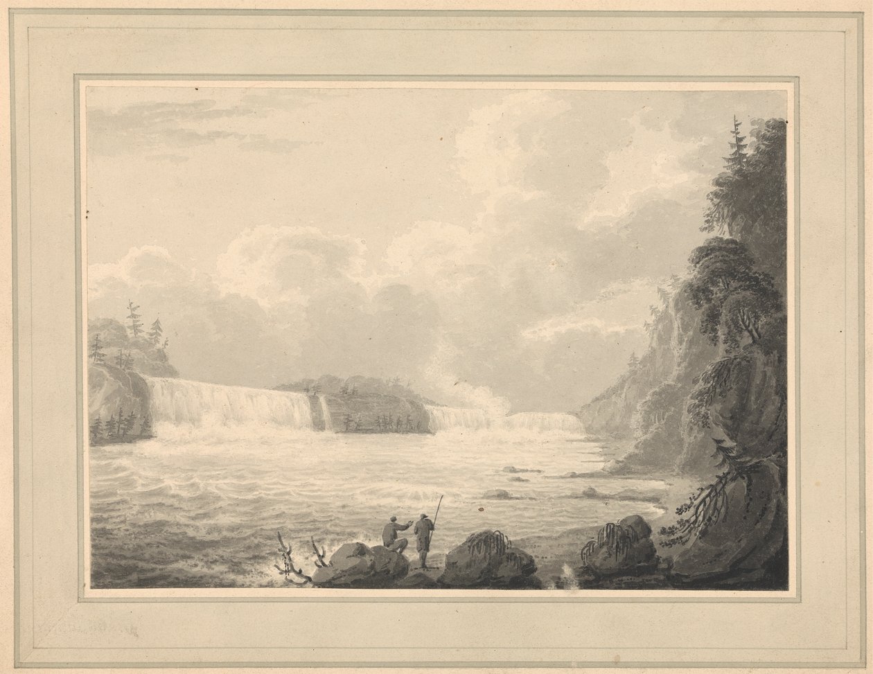 Uitzicht op de Niagara Watervallen door Isaac Weld