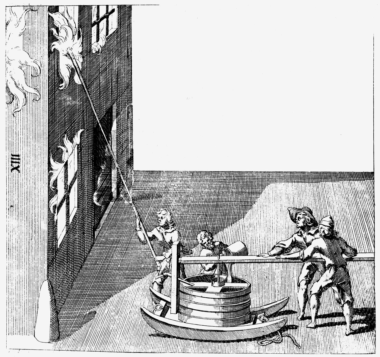 Brandweerwagen, uit Isaac de Caus Nouvelle Invention de Lever l