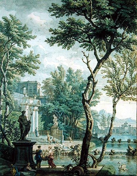 Ideaal paleis en park door Isaac de Moucheron