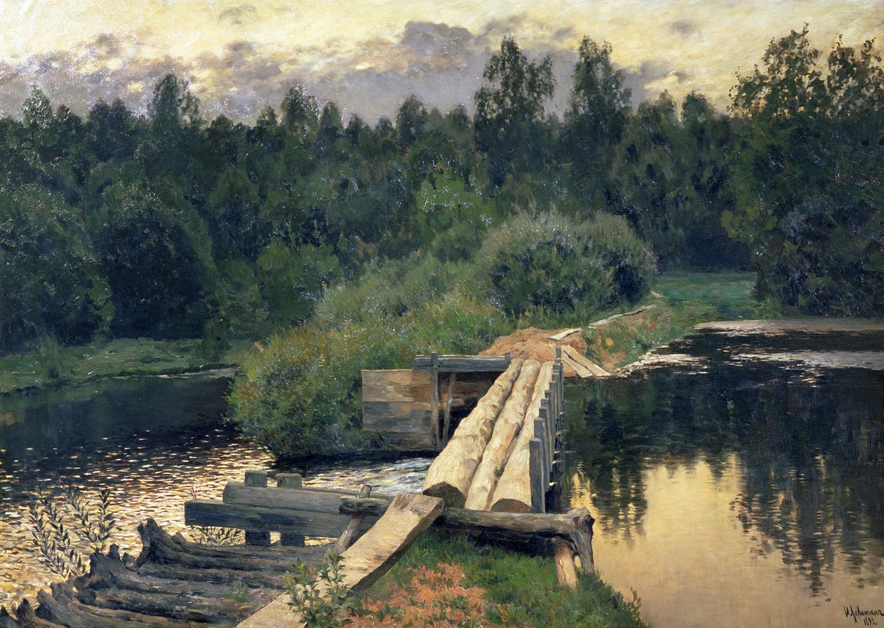 Bij de Ondiepe door Isaak Ilyich Levitan