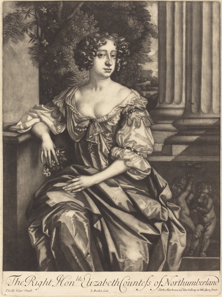 De Hoogedelgeboren Elizabeth Gravin van Northumberland door Isaak Beckett after Sir Peter Lely