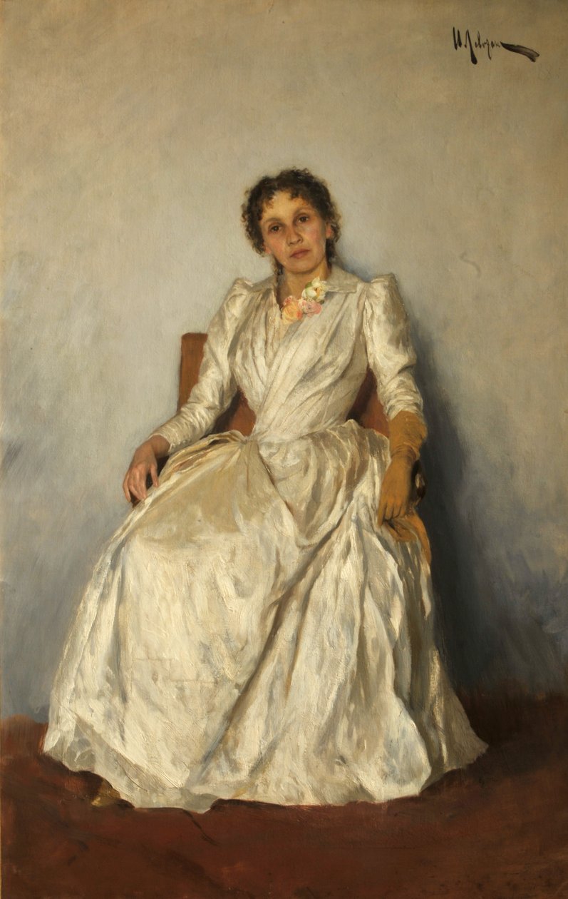 Portret van Sophia Kuvshinnikova 1847-1907, 1888 door Isaak Ilyich Levitan