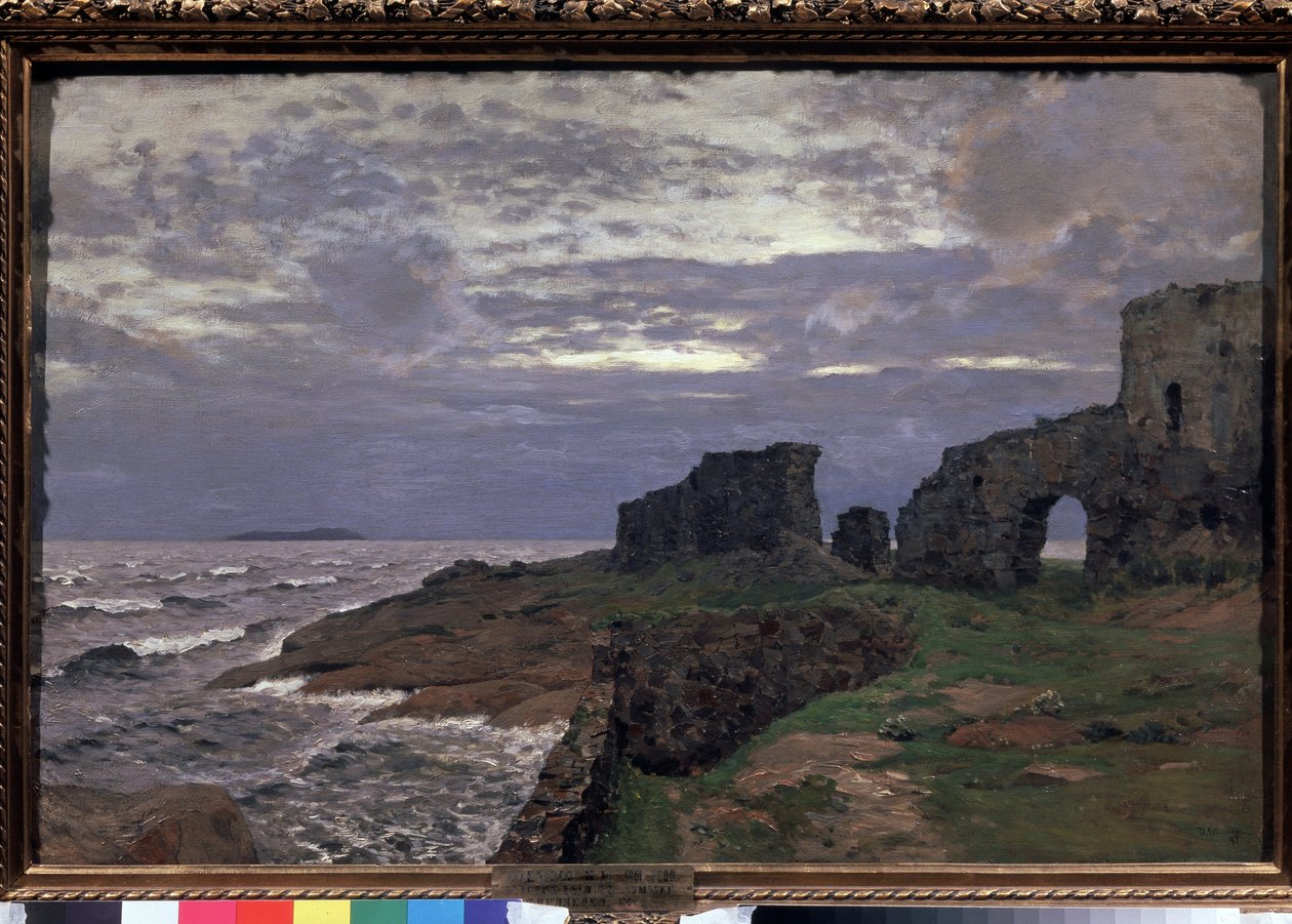 Overblijfselen van het verleden, schemering, Finland door Isaak Ilyich Levitan