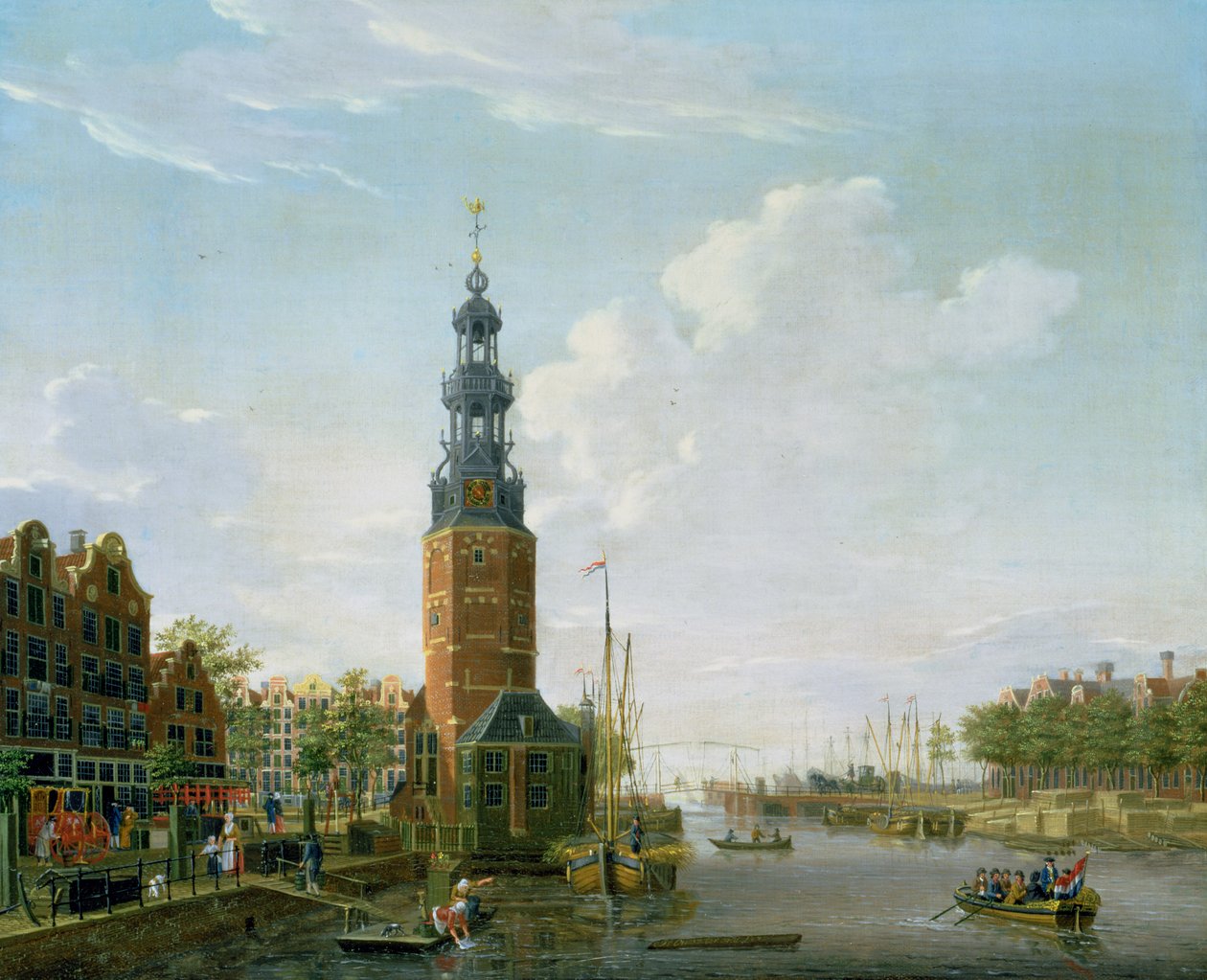 Zicht op Amsterdam met de Montelbaanstoren aan de Oude Schans, 1777 door Isaac Ouwater