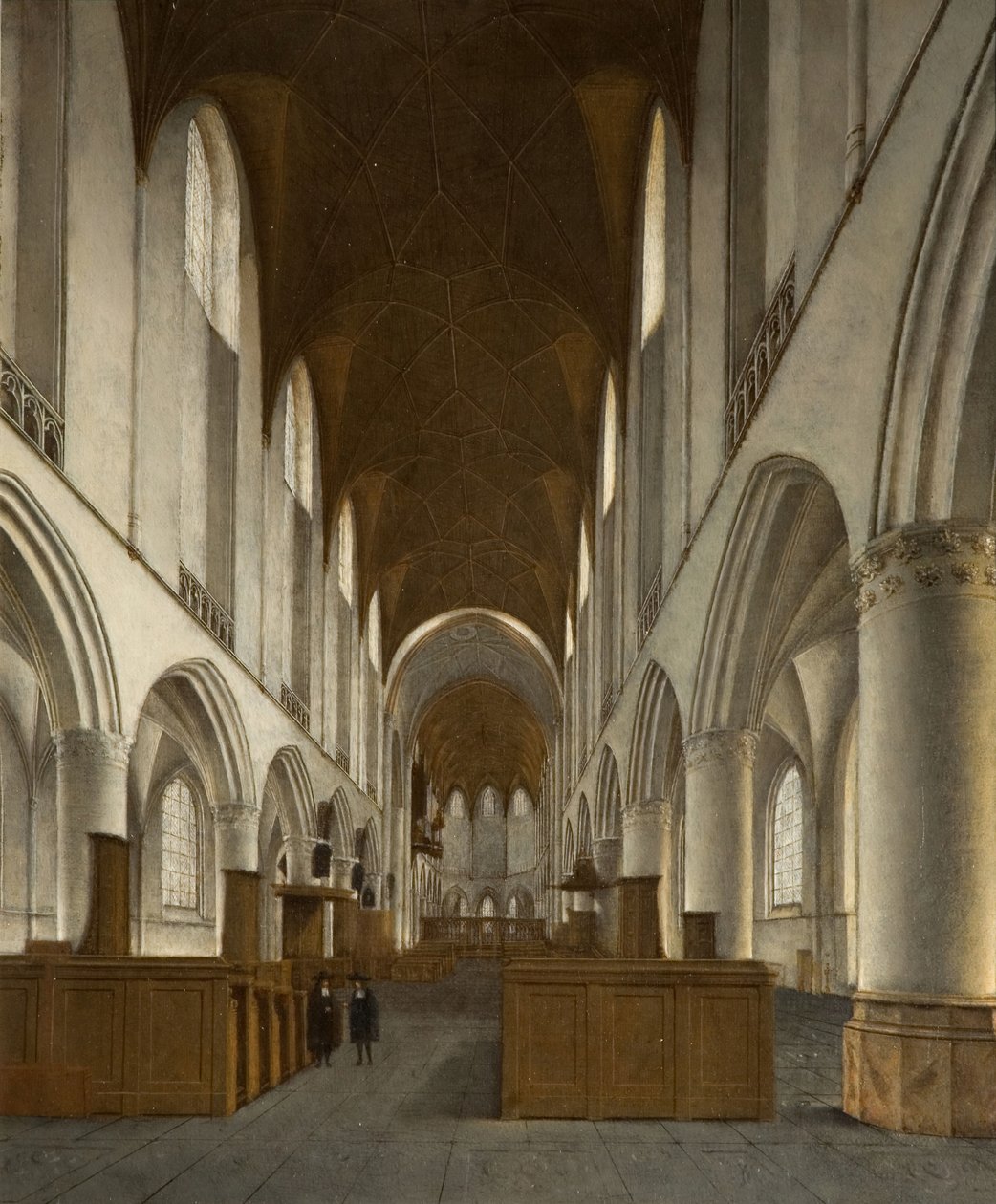 Interieur van Sint-Bavo, Haarlem door Isaak van Nickele