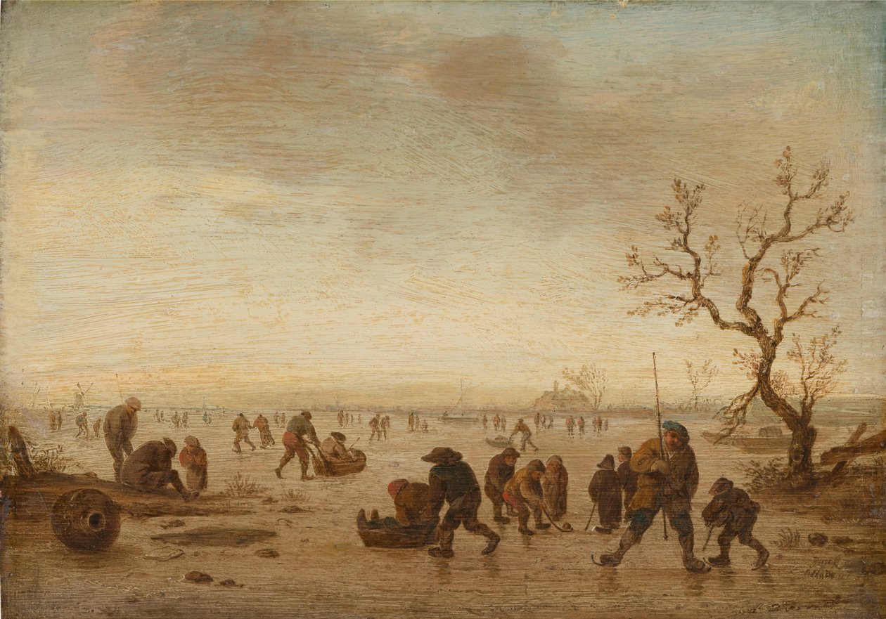 Schaatsers op het IJs, c.1642-45 door Isack van Ostade