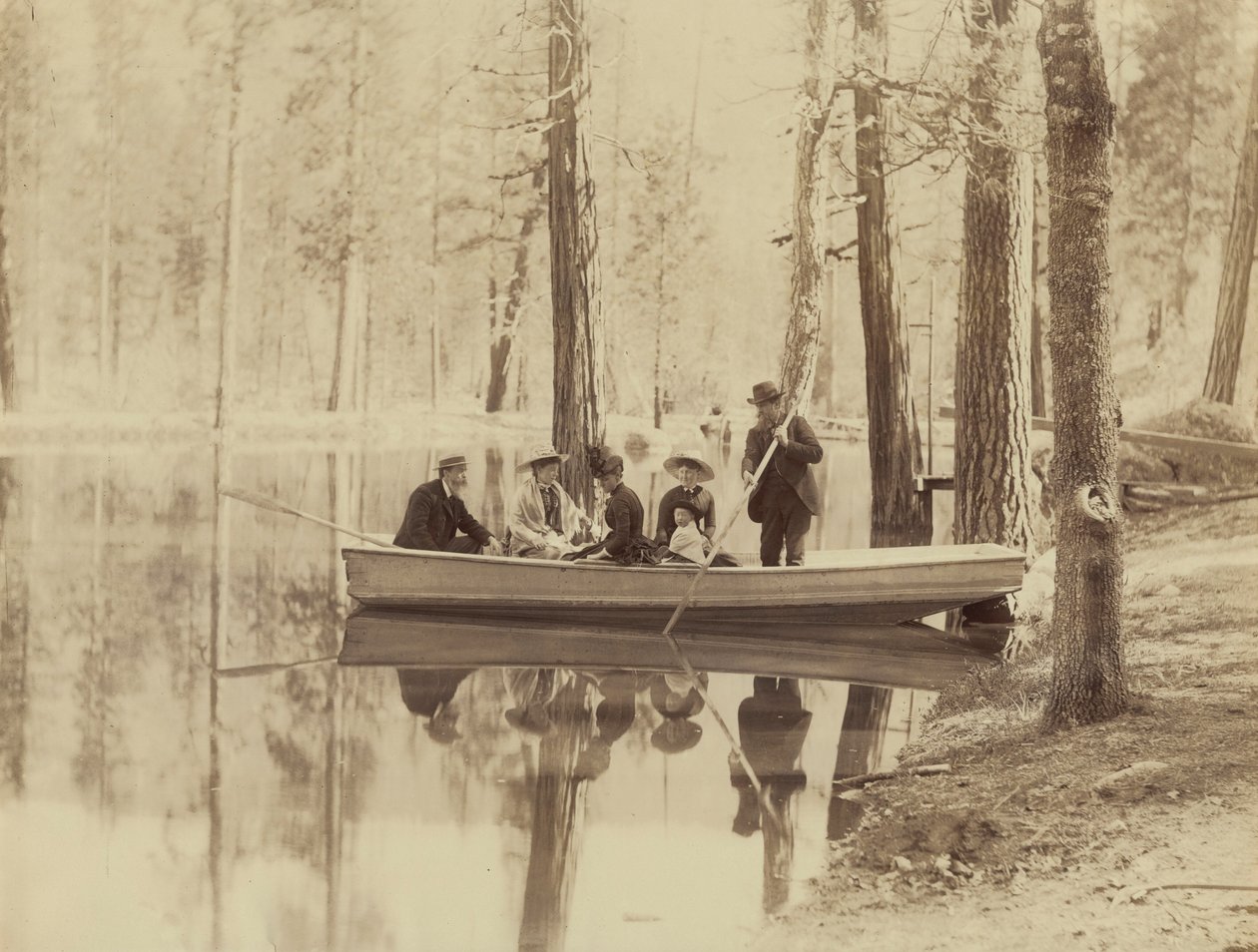 Scène op Stella Lake, Wawona Station,1880 (foto) door Isaiah Taber
