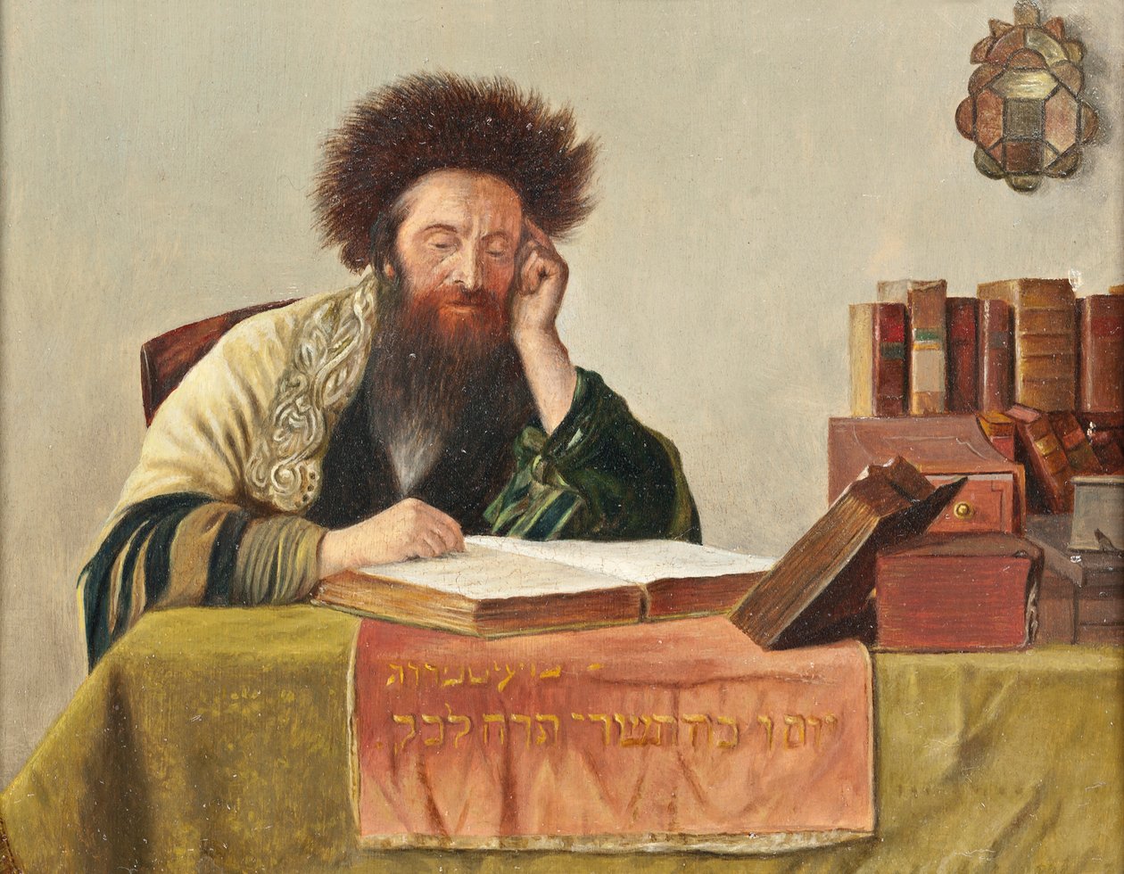 Een rabbi die de Talmoed leest | Isidor Kaufmann