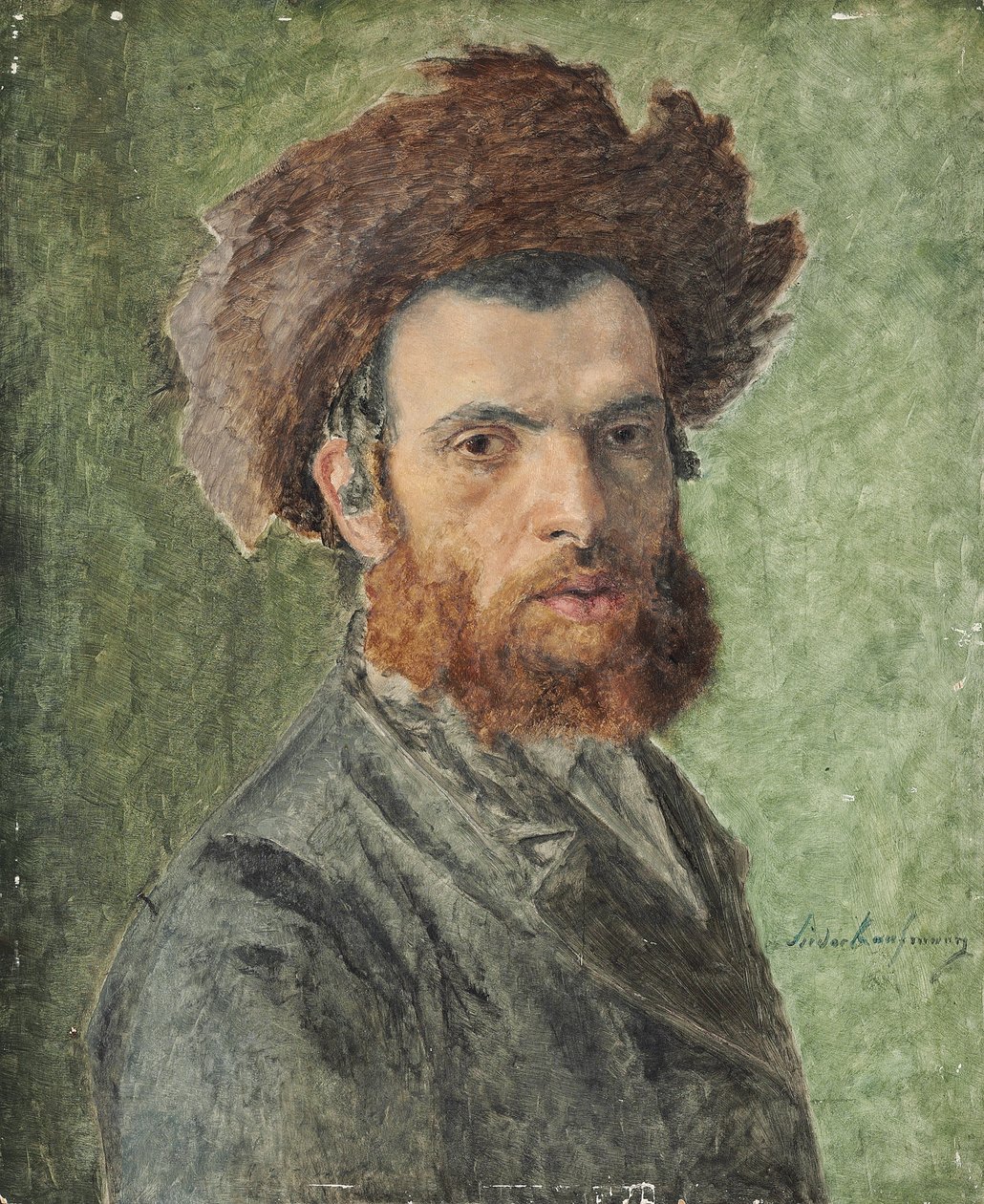Portret van een jonge chassidische jood door Isidor Kaufmann