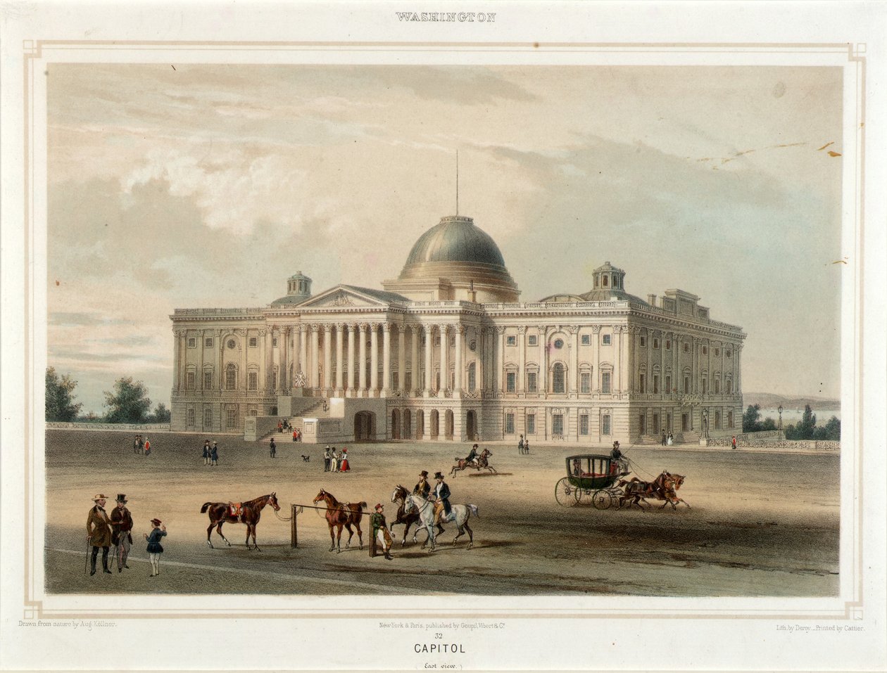Washington--Capitool (Oostelijk uitzicht) door Isidore Laurent Deroy
