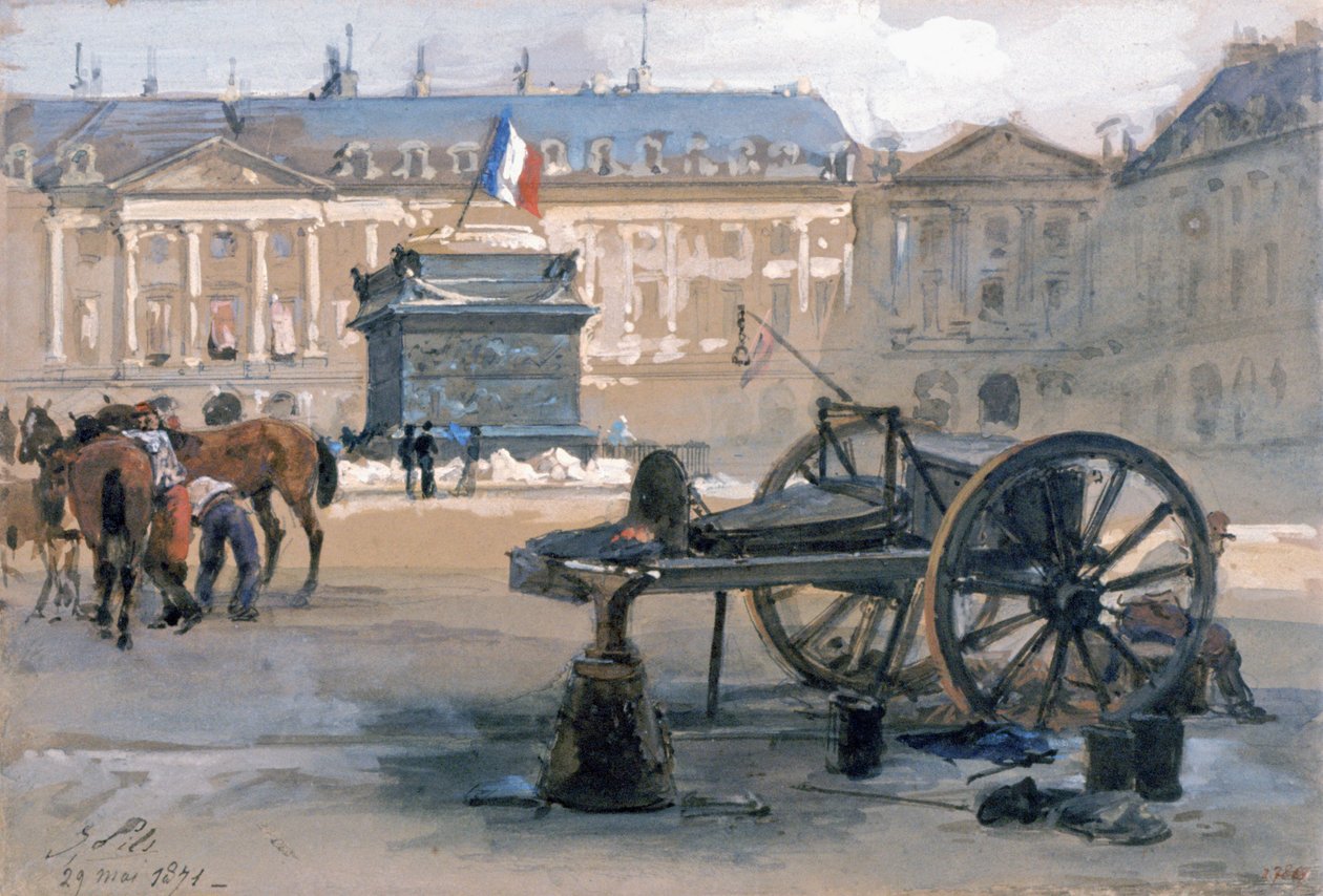 De val van de Vendôme-zuil, 29 mei 1871 door Isidore Pils