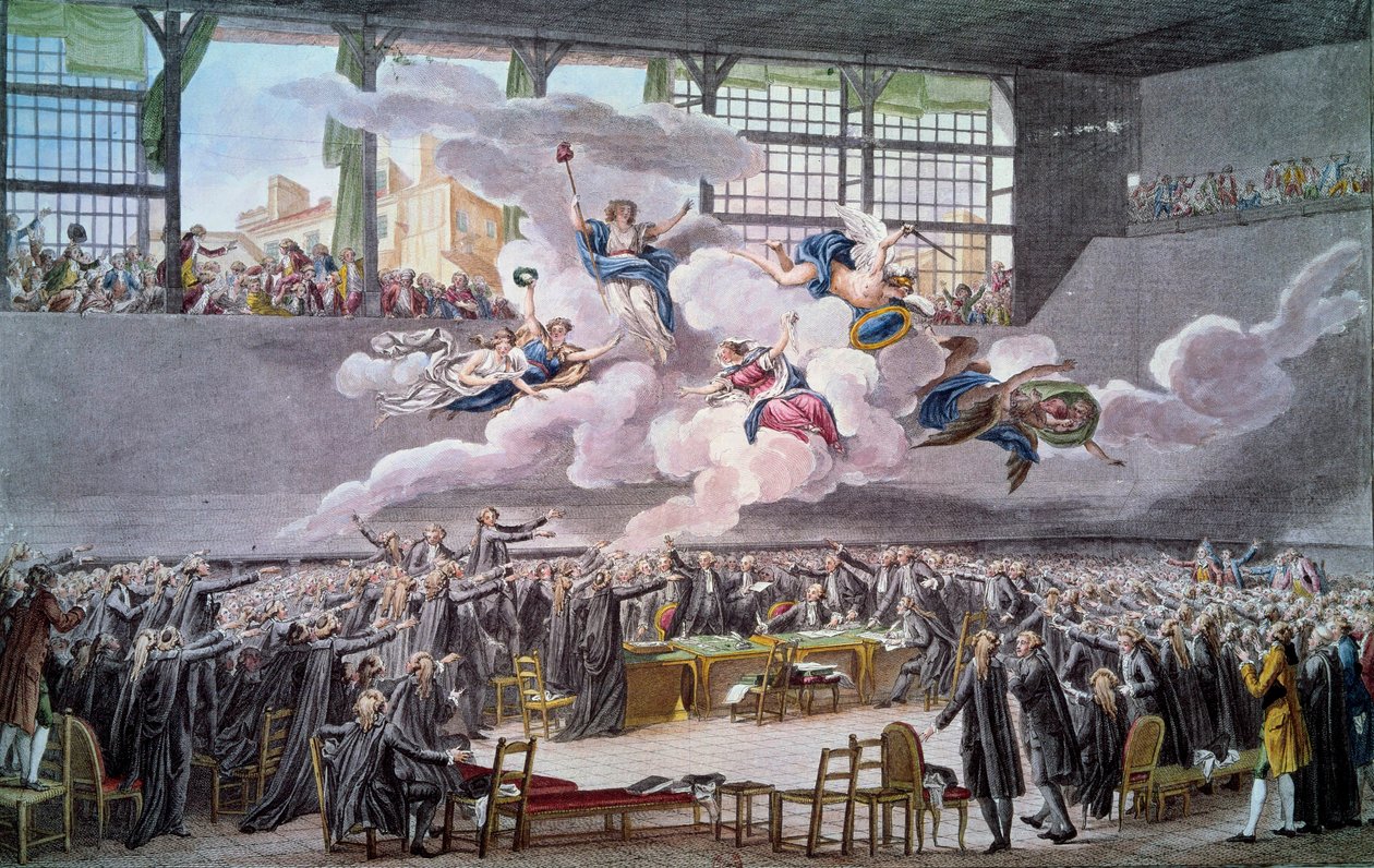 Franse Revolutie: De eed van de Kaatsbaan op 20 juni 1789 door Isidore Stanislas Helman