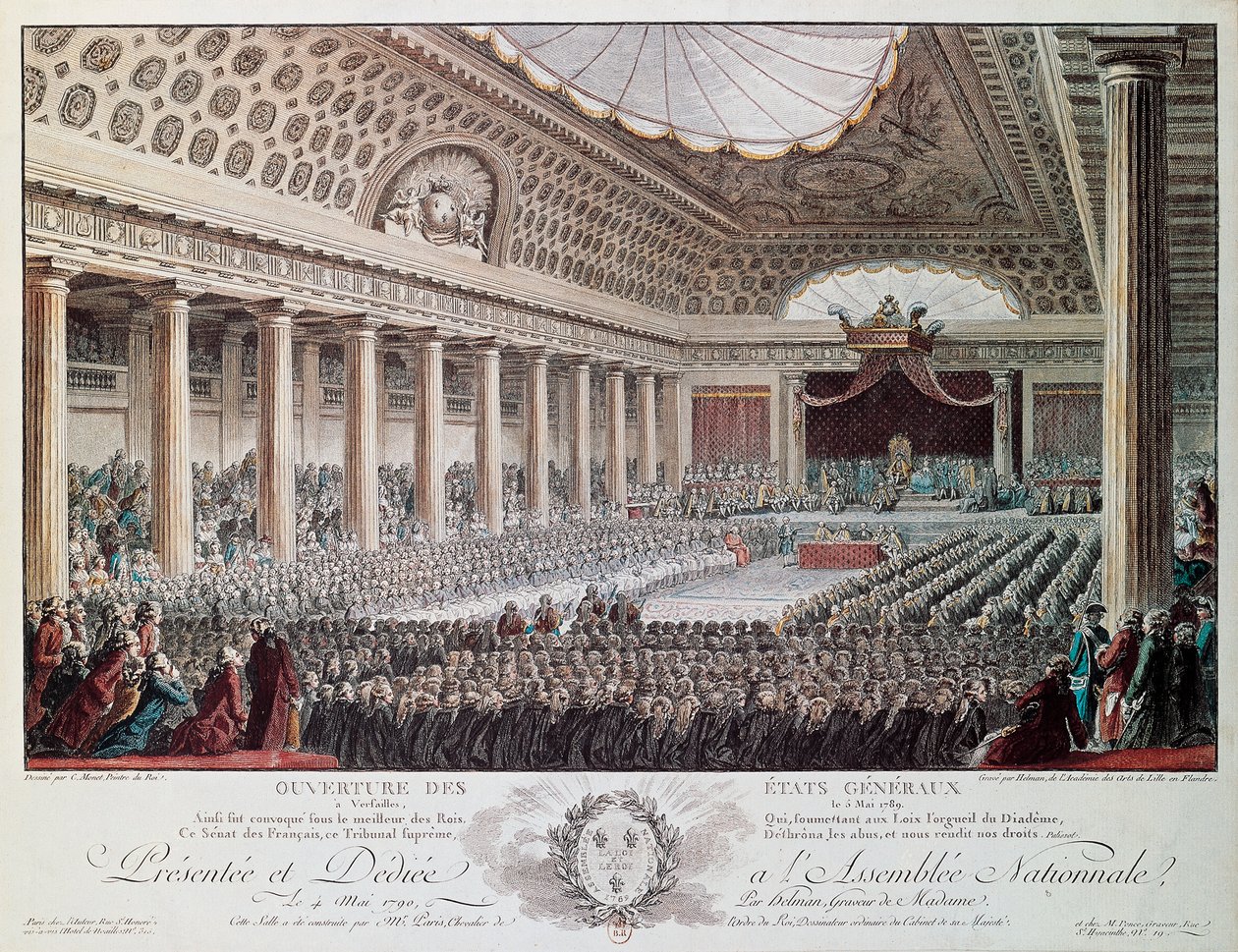 Opening van de Staten-Generaal in Versailles in 1789, gravure door Helmann, Franse Revolutie, Frankrijk door Isidore Stanislas Helman