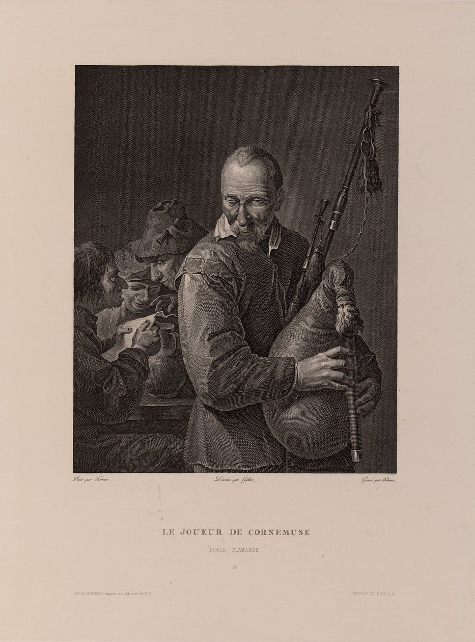 De Doedelzakspeler door Isidore Stanislas Helman