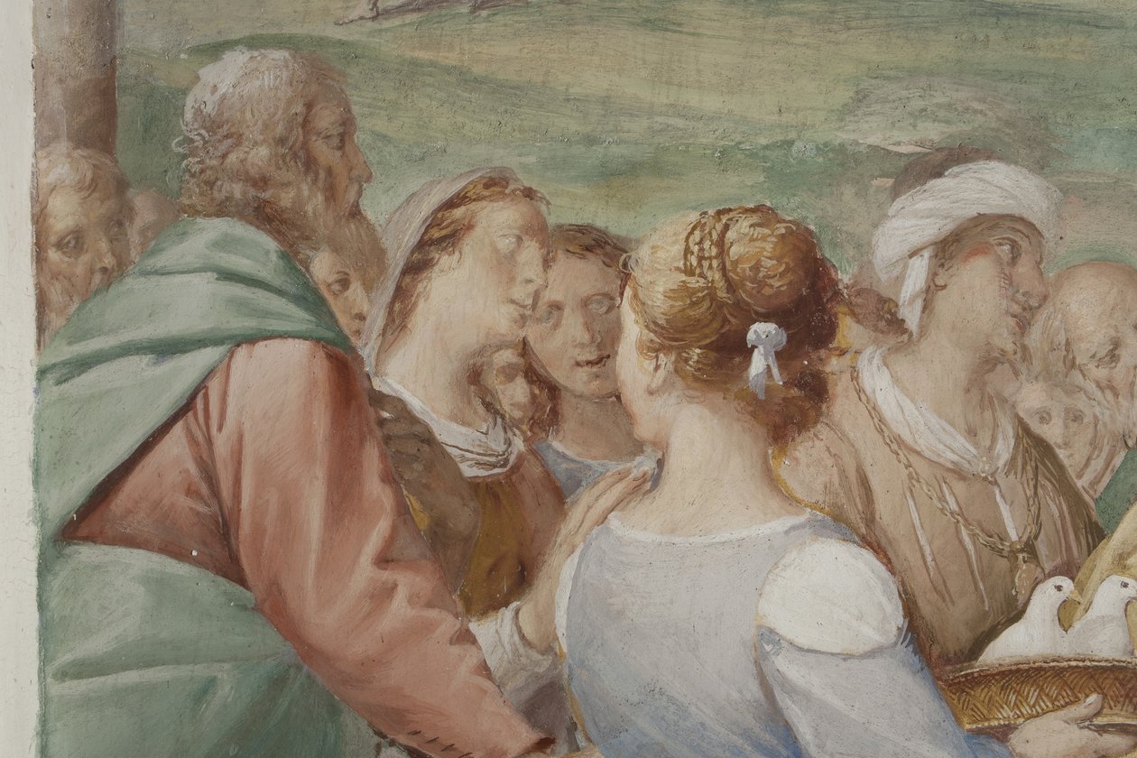 (detail) van de Presentatie van Jezus in de Tempel door Isidoro Bianchi