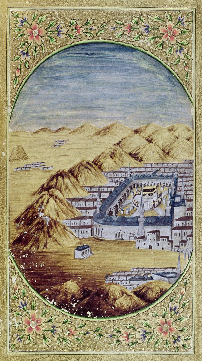 Mekka omringd door de bergen van Arafa door Islamic School