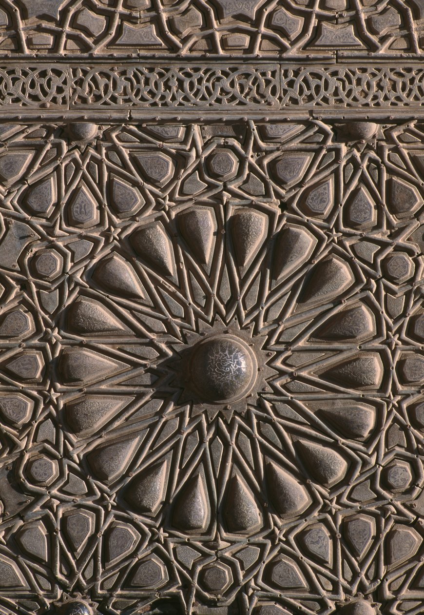 Deur van de madrasa van Sultan al-Zahir Barquq, detail door Islamic School