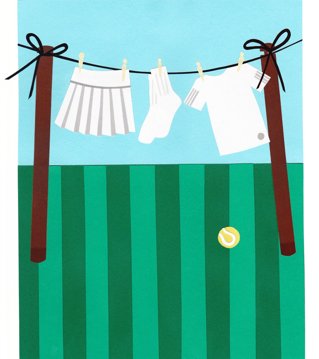 Tennis, papier 2016 door Isobel Barber