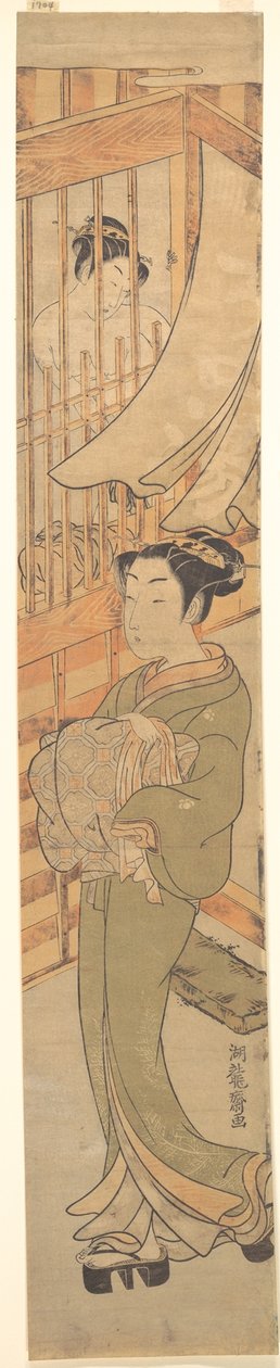 Im Yoshiwara-Viertel door Isoda Koryusai