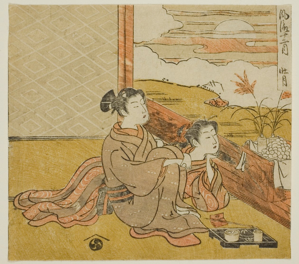 De achtste maand (Sogetsu), uit de serie "Modieuze twaalf maanden (Furyu juni tsuki)" door Isoda Koryusai