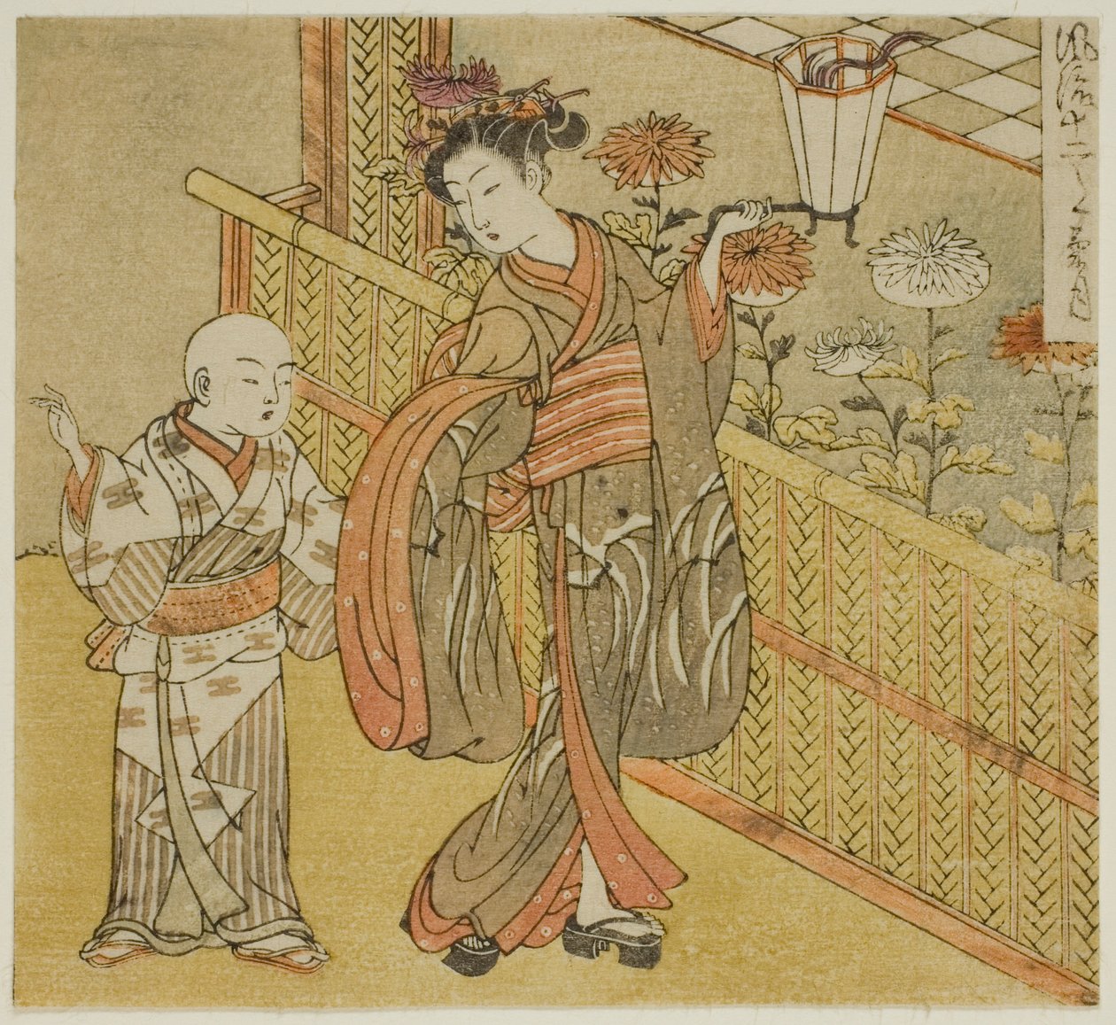 De Negende Maand (Kikuzuki), uit de serie "Modieuze Twaalf Maanden (Furyu juni tsuki)" door Isoda Koryusai