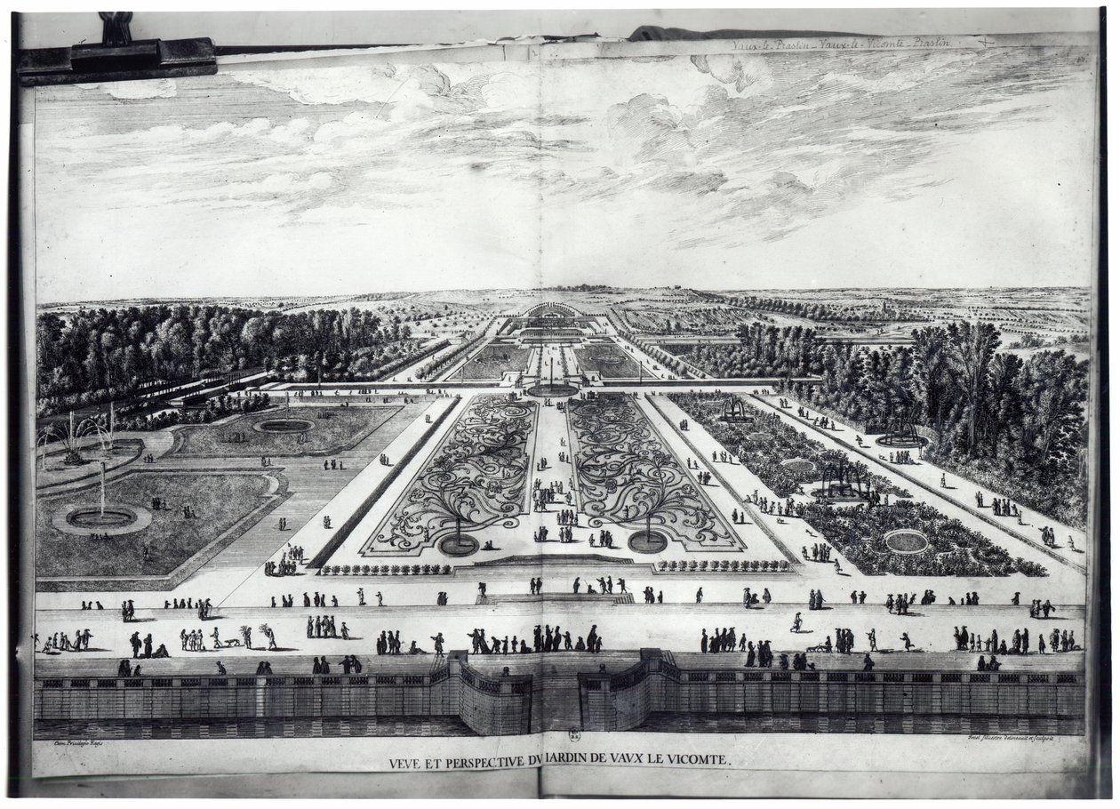 Perspectief van de tuin van Vaux-le-Vicomte door Israël Silvestre the Younger