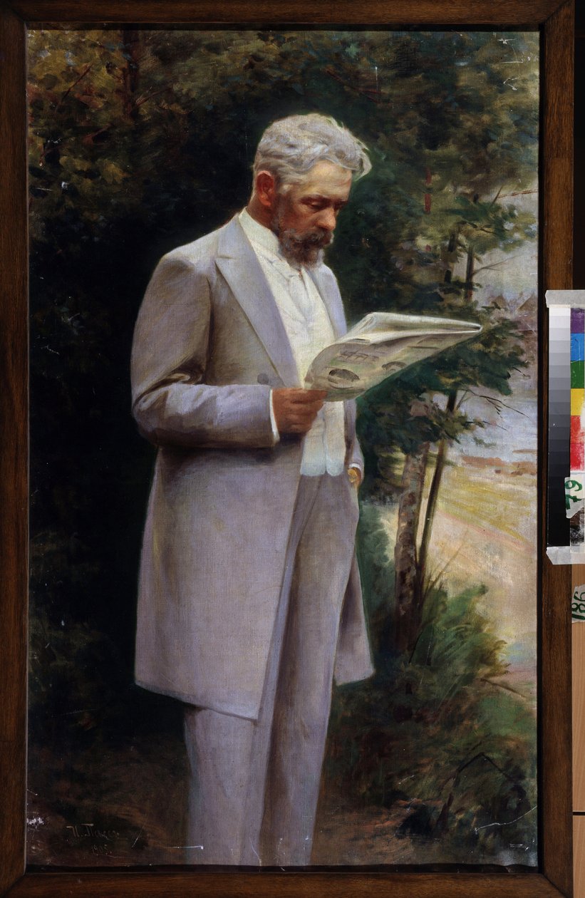 Portret van de schrijver Nikolai Garin-Mikhailovsky (1852-1906) door Israel Abramovich Pass