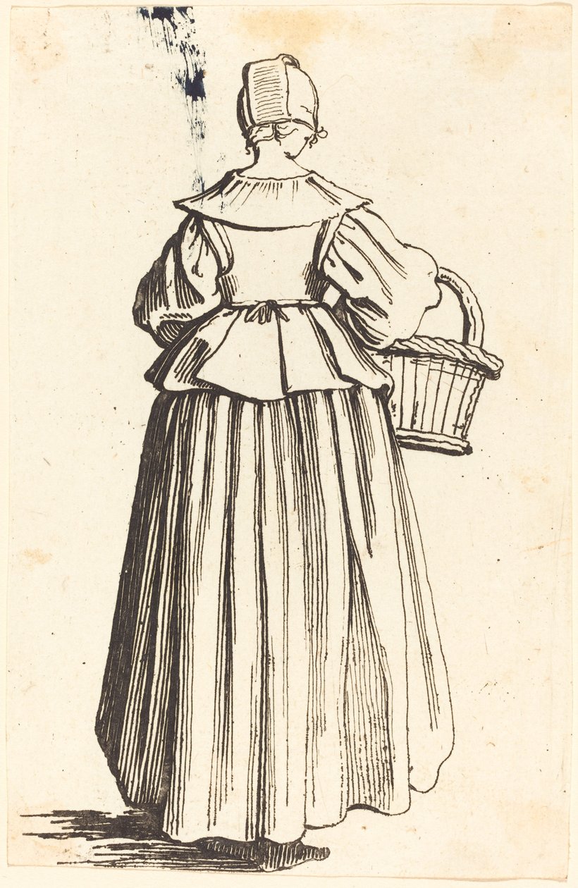 Boerin met Mand, van Achteren Gezien door Israel Henriet after Jacques Callot