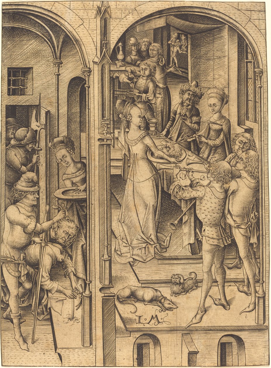 Onthoofding van Johannes de Doper, ca. 1480 door Israhel van Meckenem