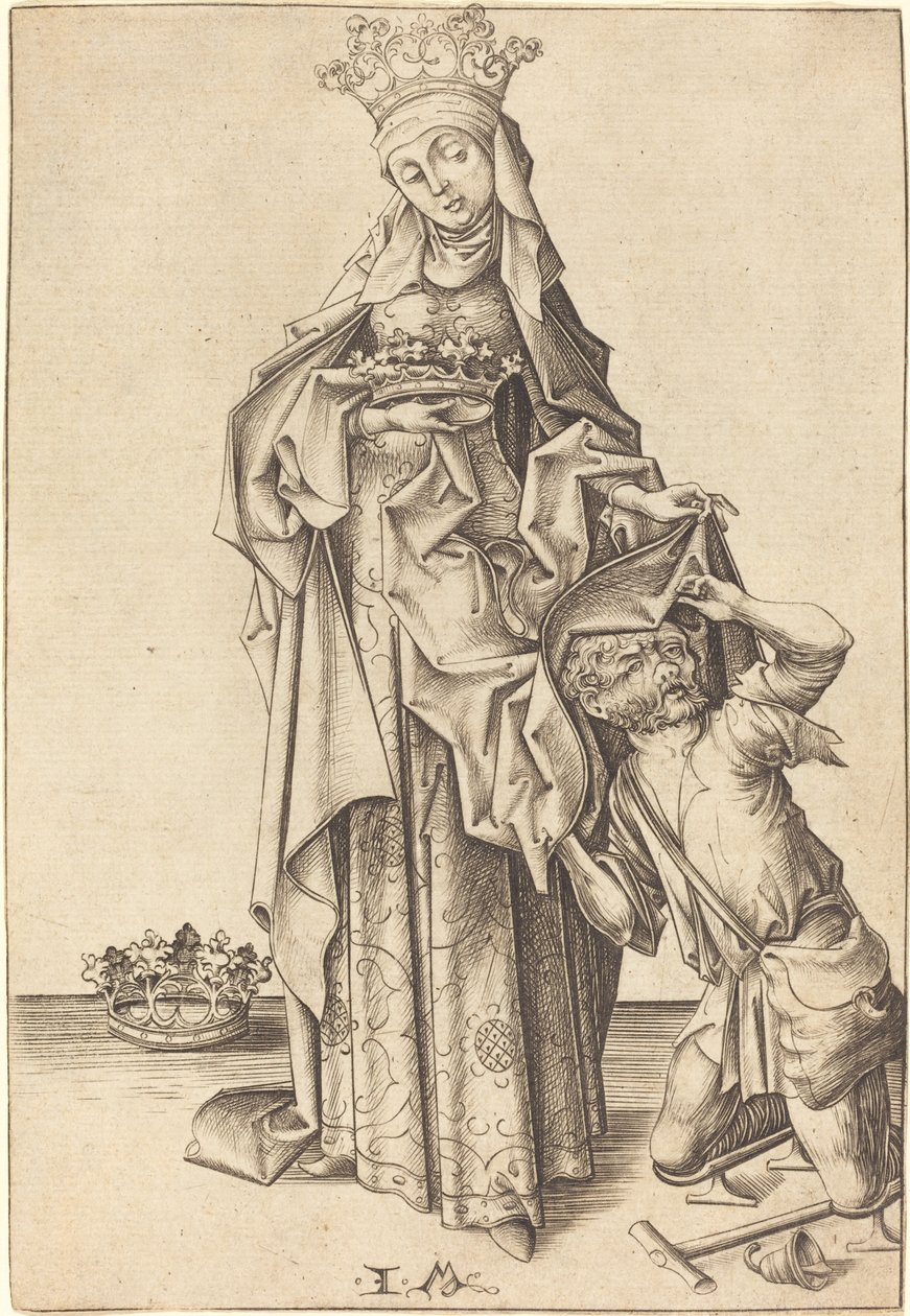 Heilige Elizabeth van Thüringen, c. 1475-1480 door Israhel van Meckenem