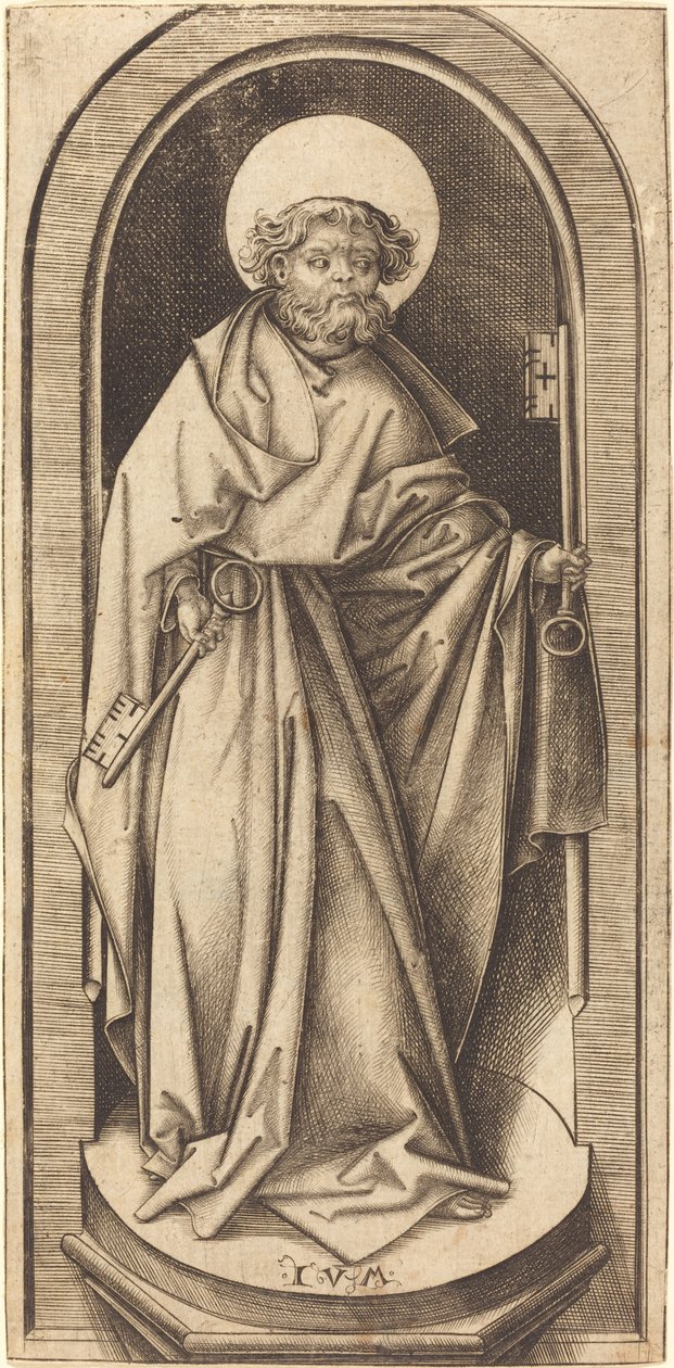 Sint Petrus, ca. 1490-1503 door Israhel van Meckenem