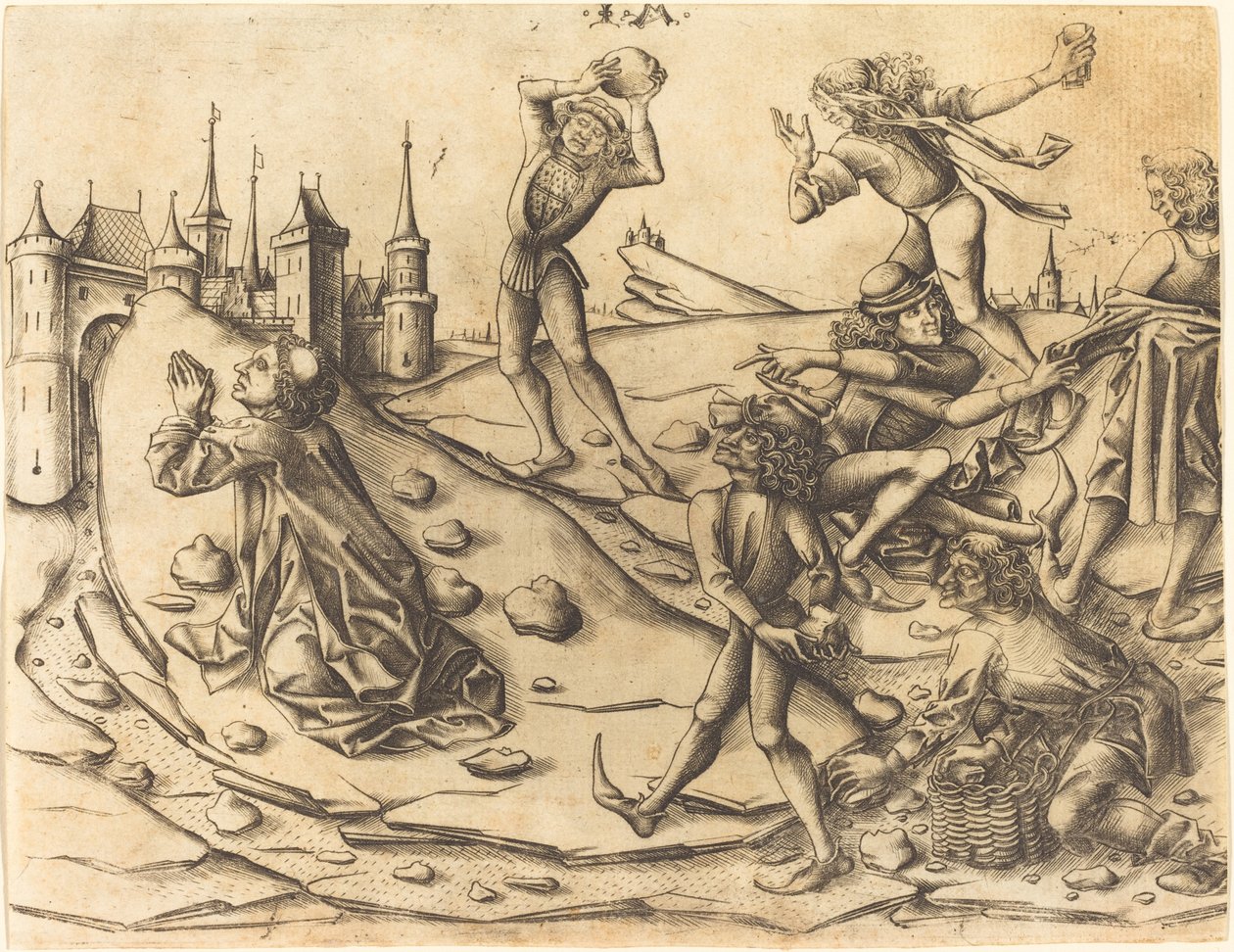 De Steniging van Heilige Stefanus | Israhel van Meckenem