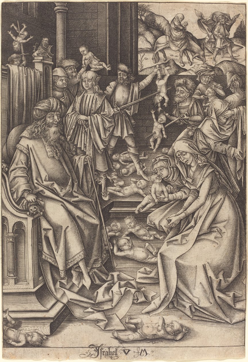 Bloedbad van de onschuldigen door Israhel van Meckenem after Hans Holbein the Elder