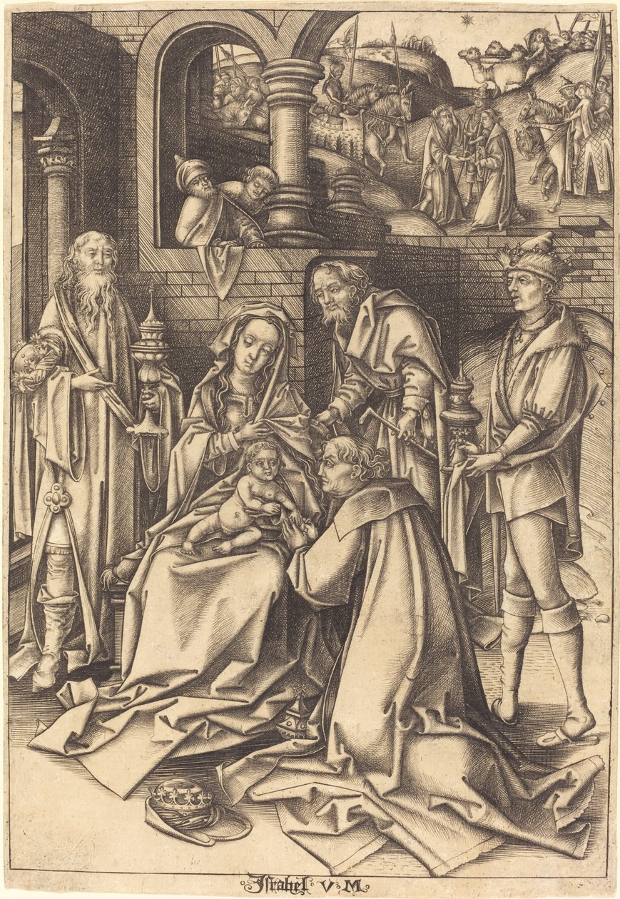 De Aanbidding der Wijzen door Israhel van Meckenem after Hans Holbein the Elder